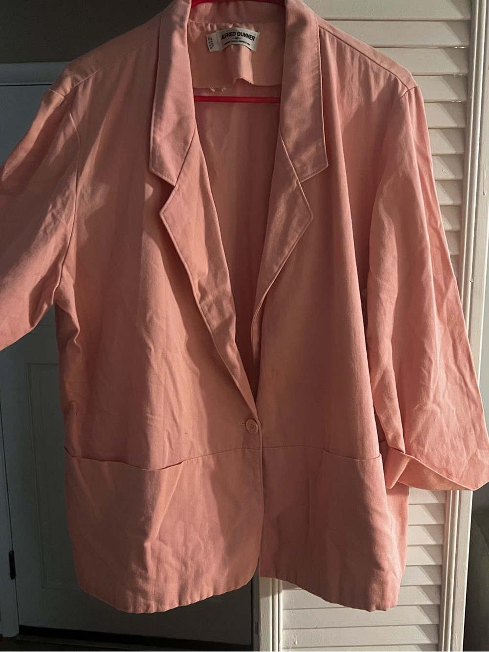 Alfred Dunner Peach Pink Single-Button Relaxed Blazer